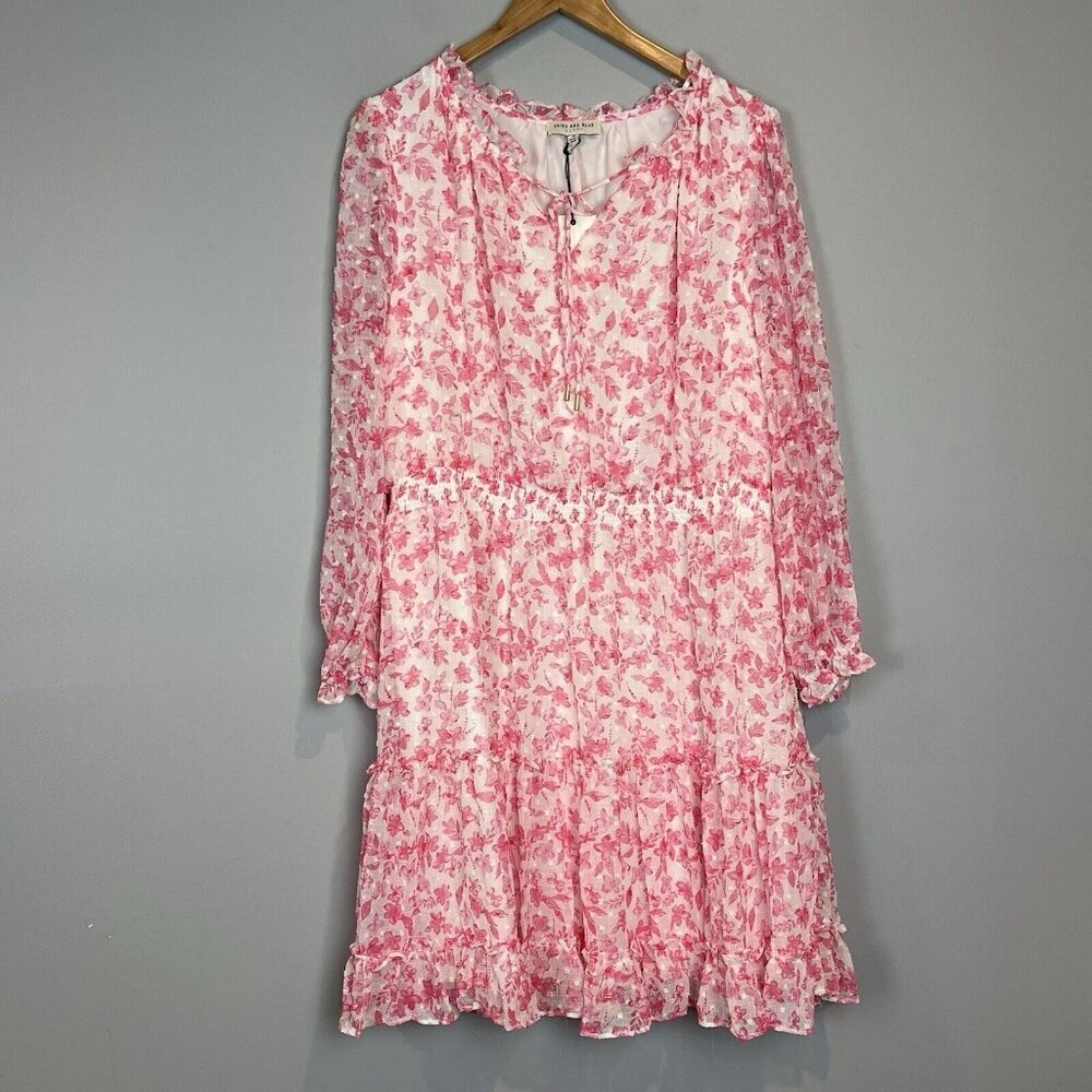 Skies‎ Are Blue Curvy Pink Floral Dress Size 1X NWT Spring Forward Flowy